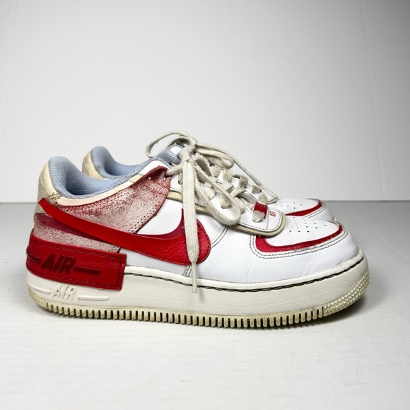 Nike Shoes - Nike Air Force 1 Shadow 'Cracked Leather' Basketball Sneaker Red/White/Blue W 8